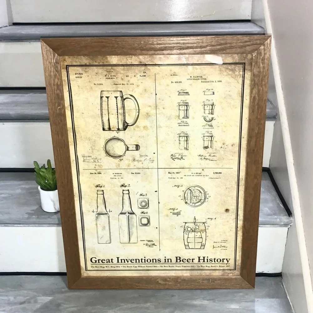Great Inventions in Beer History wall decor